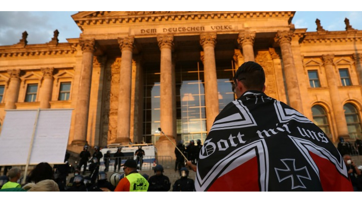manifestazione contro il covid a Berlino