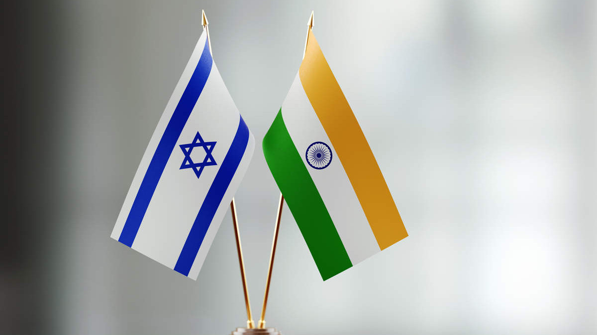 Bandiere di India e Israele
