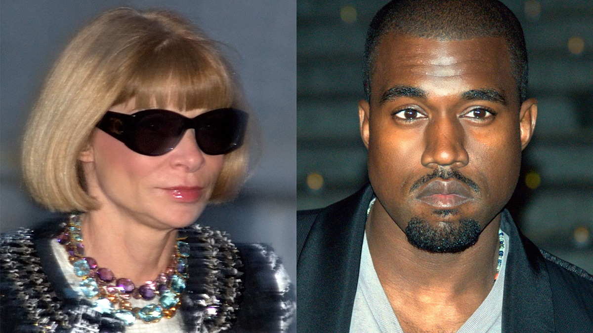 Anna Wintour (sx) e Kayne West