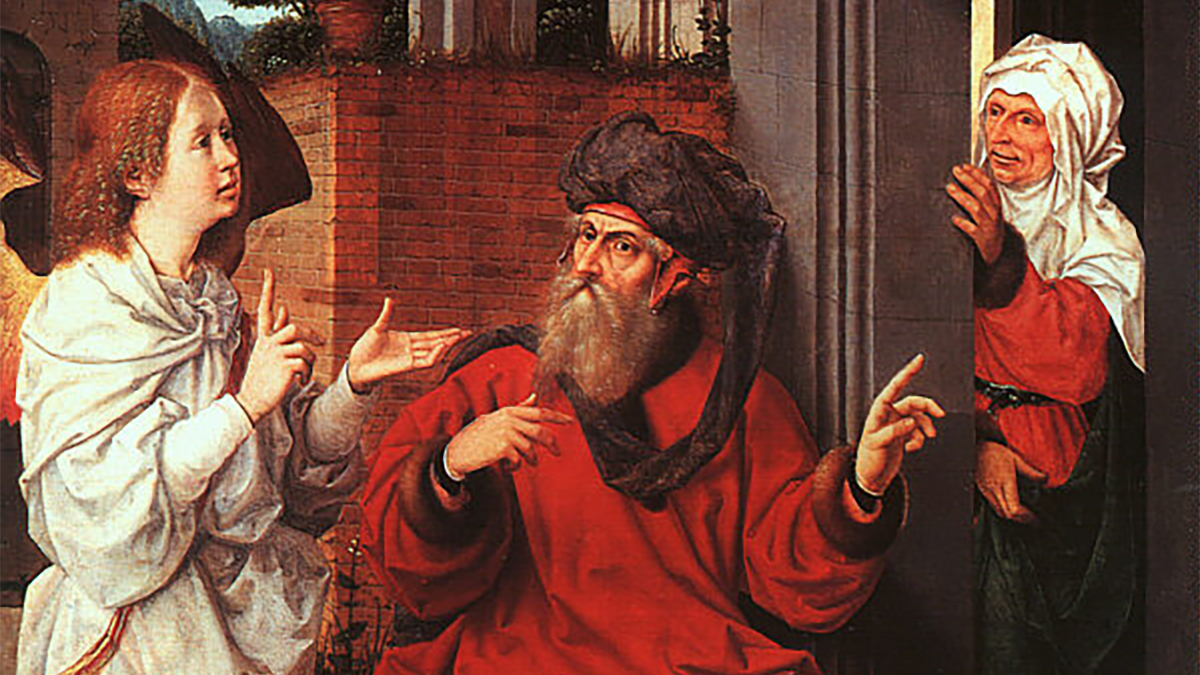 Sara, Abramo e l'angelo, di Jan Provoost (1520)