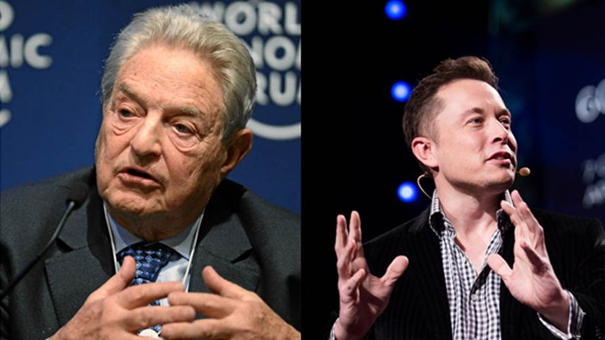 Da sinistra George Soros e Elon Musk