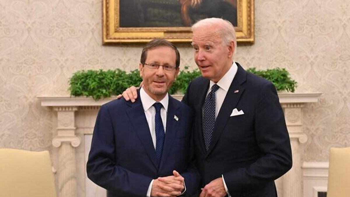 Da sinistra Isaac Herzog e Joe Biden