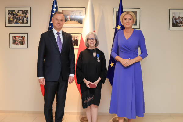 Il presidente Andrzej Duda e la moglie SAgatha Kornhauser con Sranlee Stahl