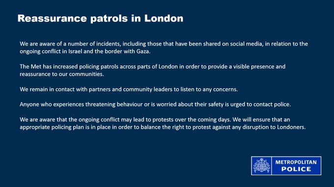 La nota della polizia di Londra