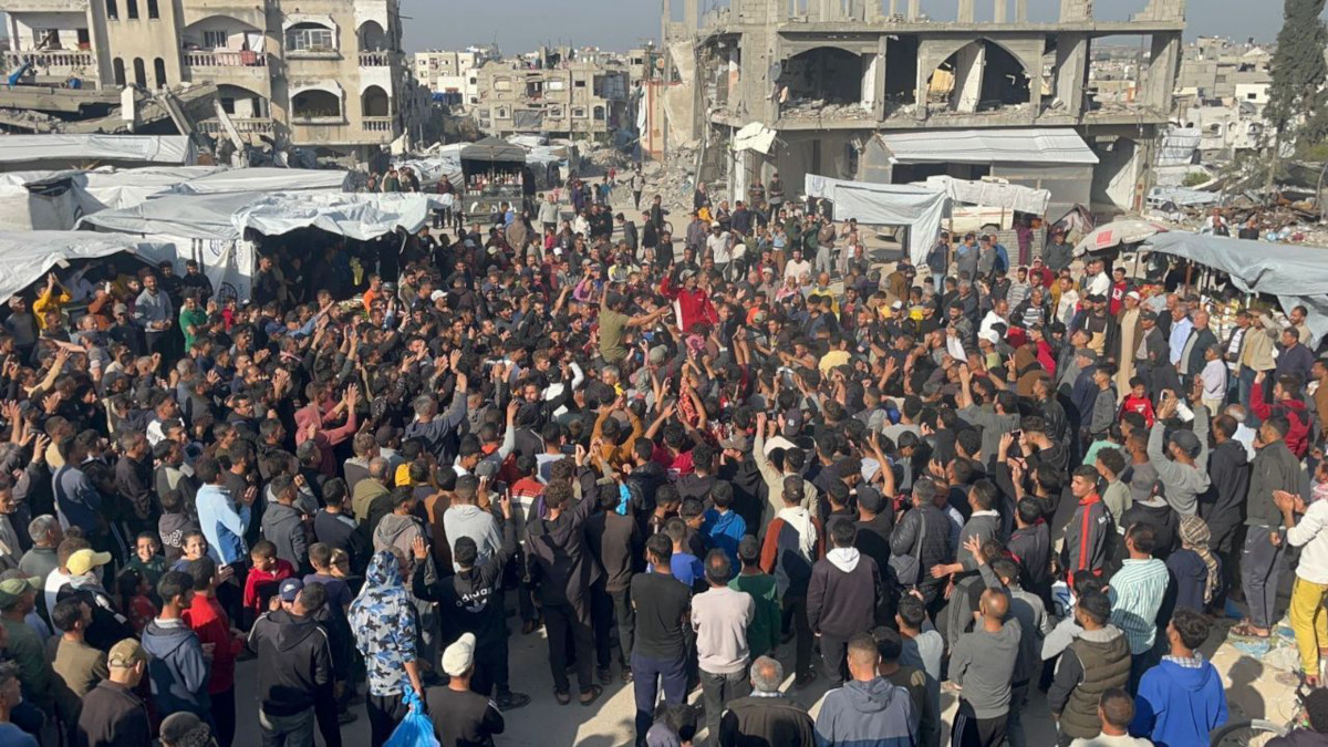 manifestanti a gaza contro hamas