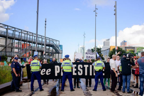Manifestazione pro-pal a Auckland (foto di Perry Trotter)