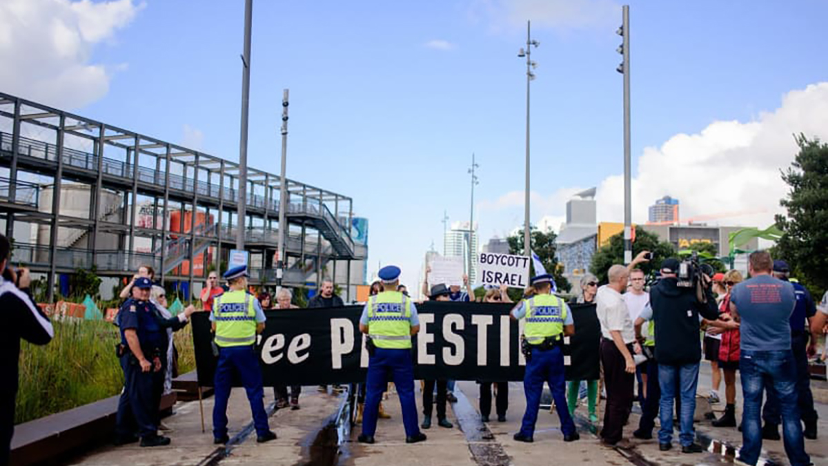 Manifestazione pro-pal a Auckland (foto di Perry Trotter)