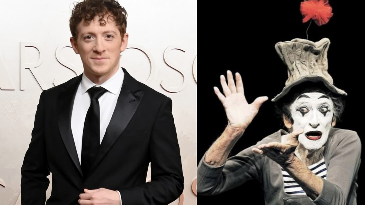 Da sinistra Ethan Slater e Marcel Marceau