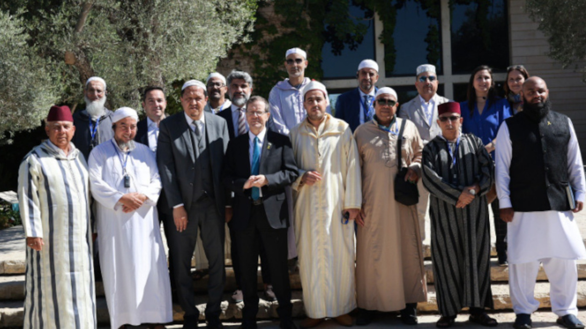 imam europei con il presidente israeliano Isaac Herzog (screenshot)