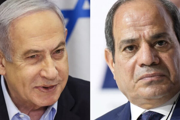Da sinistra Beniamin Netanyahu e Abdel-Fattah al-Sisi