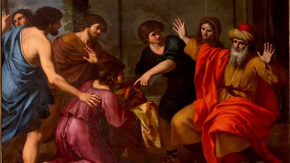 (Foto: Giuseppe Gimignani presso Palazzo Rospigliosi, Pistoia, I fratelli di Giuseppe mostrano a Giacobbe la veste insanguinata)