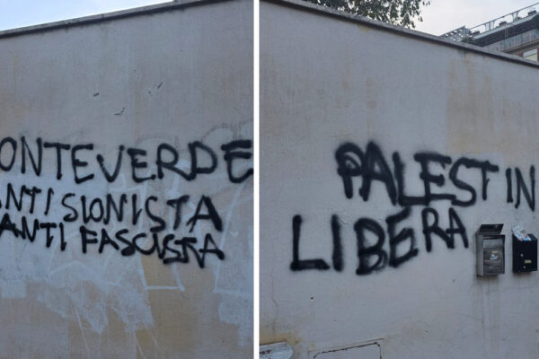 Scritte su sinagoga a Roma