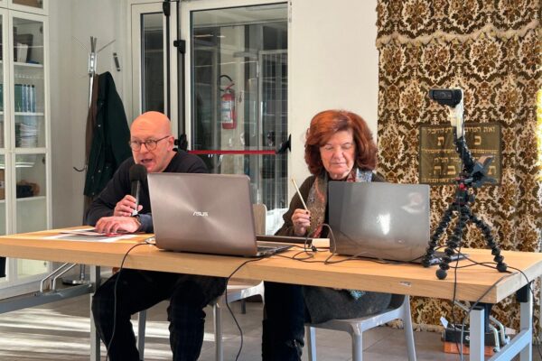 A sinistra Stefano Gatti (CDEC) con Simonetta Diena