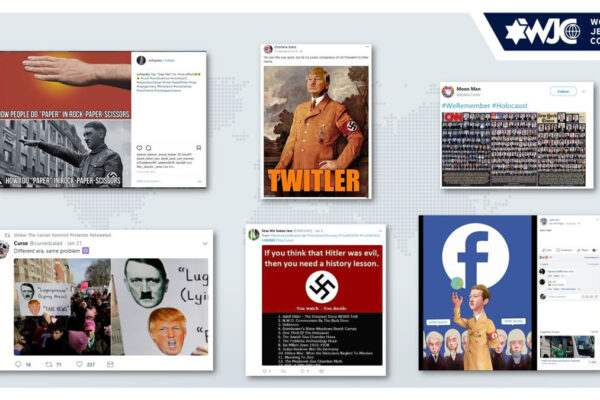 screenshot di contenuti antisemiti sui social