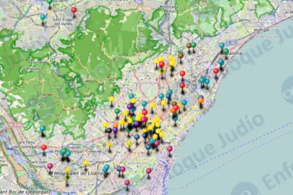 Mappa dei luoghi ebraici e/o connessi a Israele in Catalogna