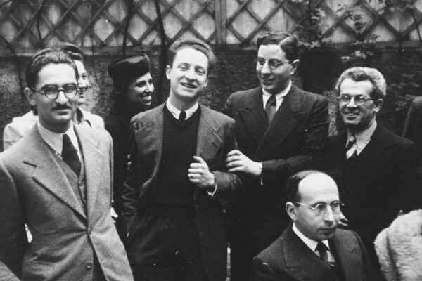 Included right to left are Professor Foa, Rabbi Nathan Cassuto and Professor Tedeschi, all of whom were deported to Auschwitz and perished there. The third woman in the back (hard to see) is Marta Bernstein Navarra. On the far left is Dr. Marcello Cantoni, the school doctor. At the bottom right is Dr. Norsa, professor of philosophy.