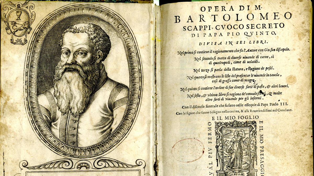 La copertina del libro di Bartolomeo Scappi