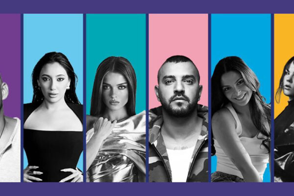 Da sinistra Idan Reichel, Yuval Raphael, Anna Zak, Itay Levy, Daniella Gilboa, Netta Barzilai)