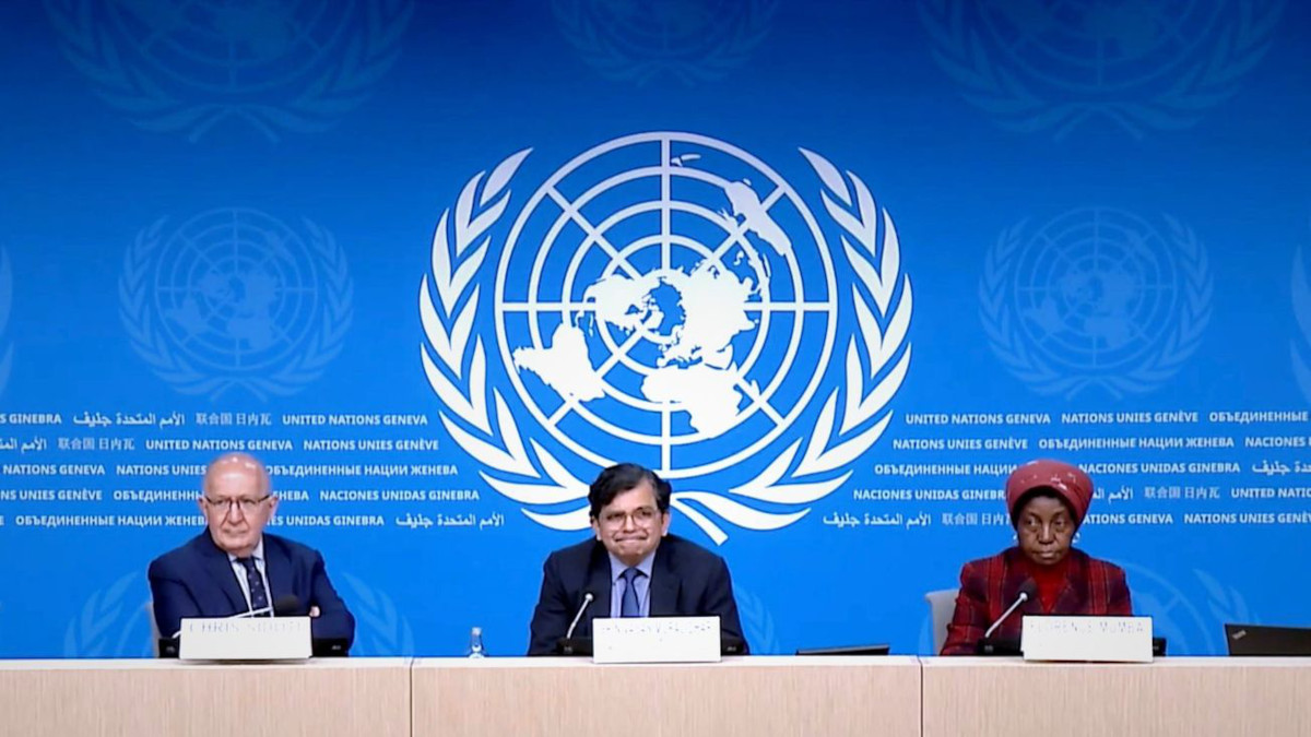I membri della Commissione d’inchiesta indipendente delle Nazioni Unite sui Territori Palestinesi e Israele. Da sinistra Chris Sidoti, Srinivasan Muralidhar, Florence Mumba