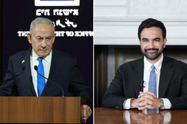 Beniamin netanyahu e a destra Zohran Mamdani
