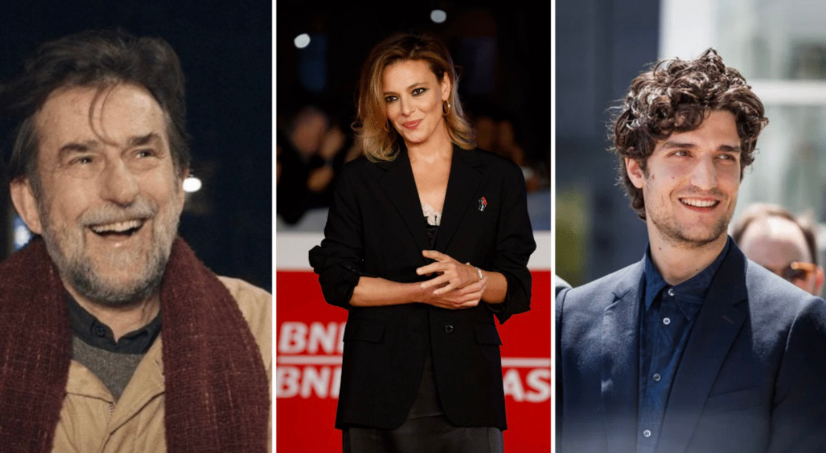 Da sinistra Nanni Moretti, jasmine Trinca e Louis Garrel