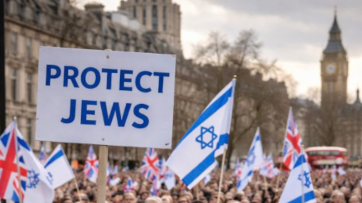 Manifestazione a Londra contro antisemitismo
