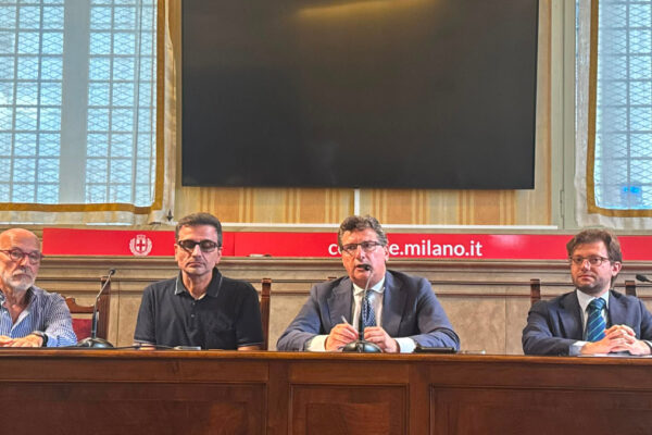 Da sinistra Alessandro Litta Modignani, Davide Romano, manfredi Palmeri, Alessandro Pecoraro