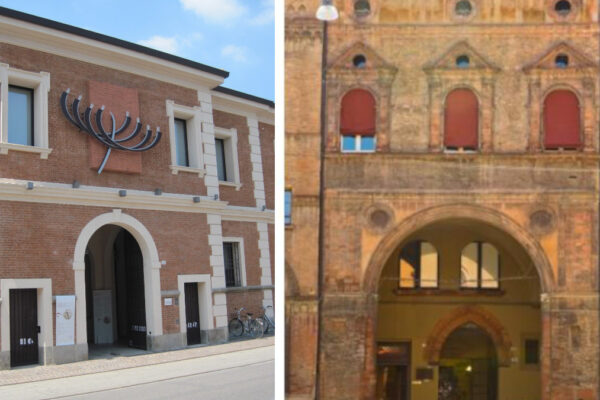 Da sinistra, l'esterno del meis e quello del Museo ebraico di Bologna
