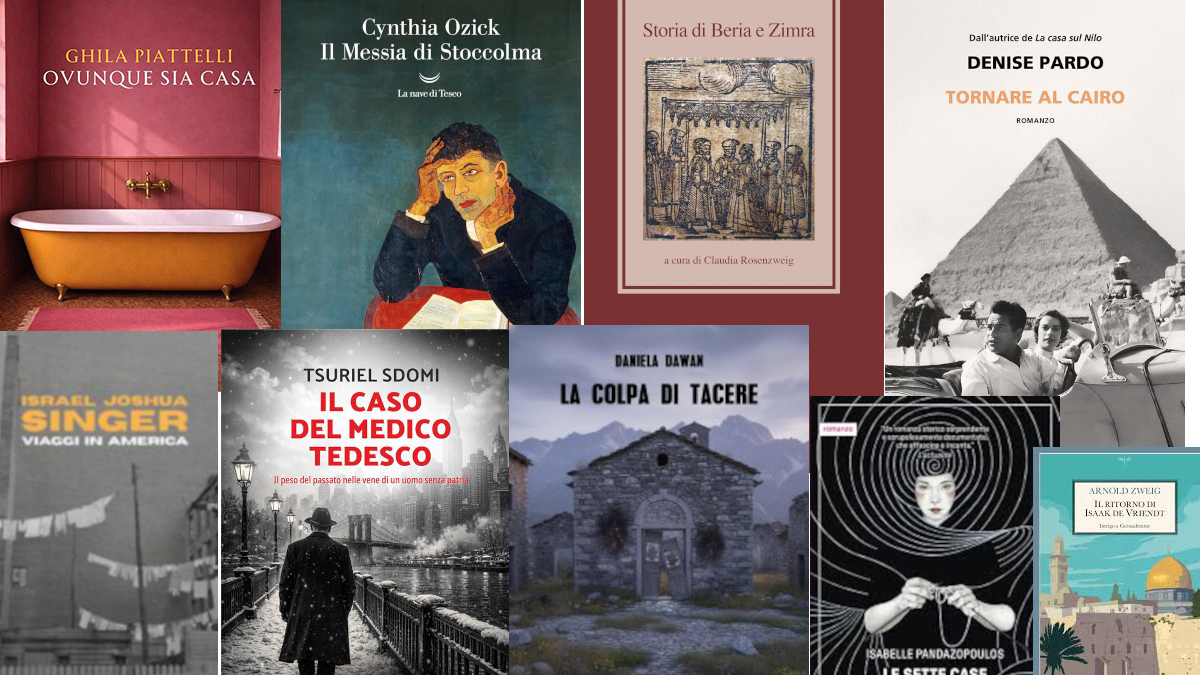 Collage di copertine di libri di narrativa