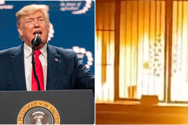 A sinistra Donald Trump, a detsra moschee bruciate in Cisgiordania da estremisti ebrei