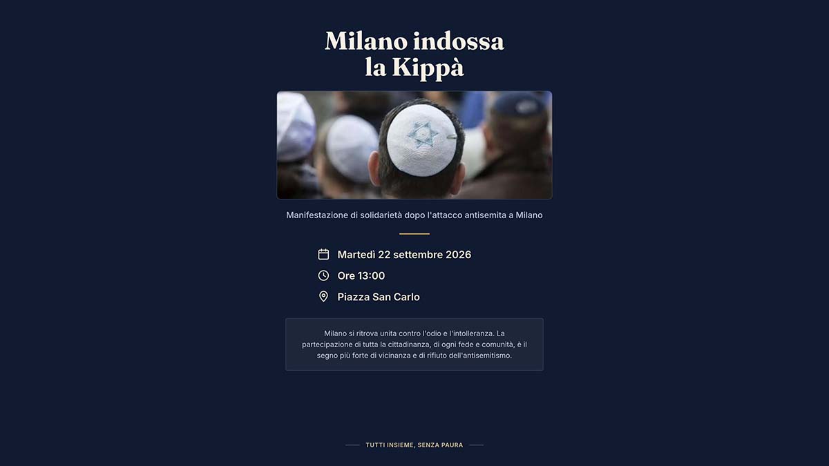 Locandina della manifestazione di martedì 22 settembre a Milano